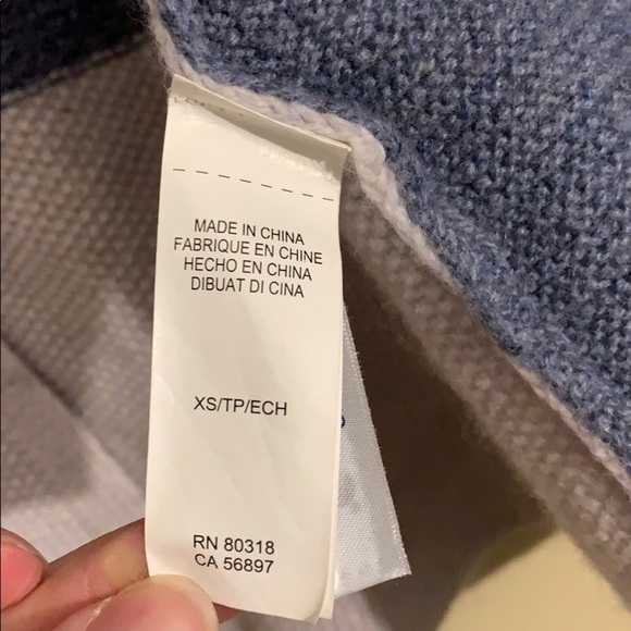 Lucky Brand Women Open Cardigan Color Block Blue/Tan,Long Sleeves,Size XS - Picture 4 of 10